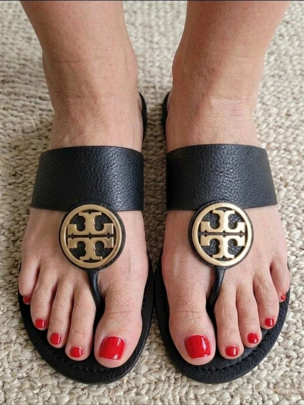 Tory Burch Benton Bands Sandals Black Size 7.5